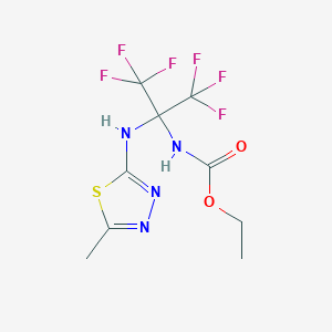 ethyl [2,2,2-trifluoro-1-[(5-methyl-1,3,4-thiadiazol-2-yl)amino]-1-(trifluoromethyl)ethyl]carbamate