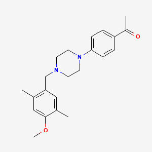 molecular formula C22H28N2O2 B4928326 1-{4-[4-(4-methoxy-2,5-dimethylbenzyl)-1-piperazinyl]phenyl}ethanone 