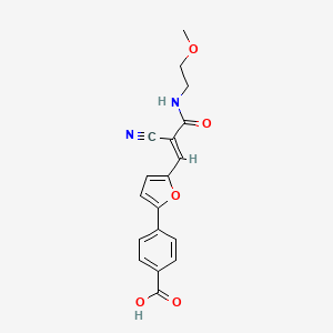 molecular formula C18H16N2O5 B4928344 4-(5-{2-cyano-3-[(2-methoxyethyl)amino]-3-oxo-1-propen-1-yl}-2-furyl)benzoic acid 