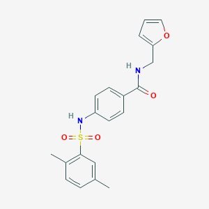 molecular formula C20H20N2O4S B492836 4-[(2,5-dimethylphenyl)sulfonylamino]-N-(furan-2-ylmethyl)benzamide CAS No. 690245-00-2