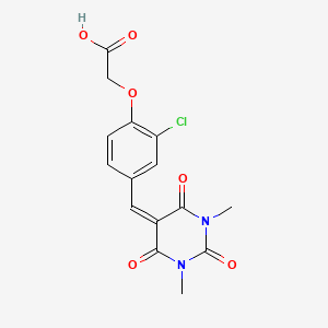 {2-chloro-4-[(1,3-dimethyl-2,4,6-trioxotetrahydro-5(2H)-pyrimidinylidene)methyl]phenoxy}acetic acid