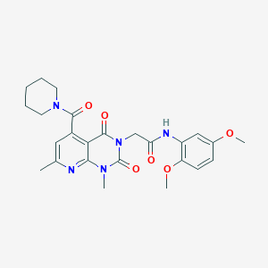 molecular formula C25H29N5O6 B4928393 N-(2,5-dimethoxyphenyl)-2-[1,7-dimethyl-2,4-dioxo-5-(1-piperidinylcarbonyl)-1,4-dihydropyrido[2,3-d]pyrimidin-3(2H)-yl]acetamide 