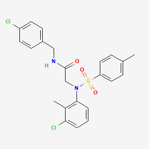 molecular formula C23H22Cl2N2O3S B4928399 N~1~-(4-chlorobenzyl)-N~2~-(3-chloro-2-methylphenyl)-N~2~-[(4-methylphenyl)sulfonyl]glycinamide 