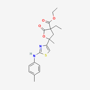 molecular formula C20H24N2O4S B4928412 ethyl 3-ethyl-5-methyl-5-{2-[(4-methylphenyl)amino]-1,3-thiazol-4-yl}-2-oxotetrahydro-3-furancarboxylate 