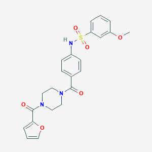 molecular formula C23H23N3O6S B492842 N-(4-{[4-(2-furoyl)-1-piperazinyl]carbonyl}phenyl)-3-methoxybenzenesulfonamide CAS No. 690962-51-7