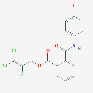 molecular formula C17H15Cl3FNO3 B4928423 2,3,3-trichloro-2-propen-1-yl 6-{[(4-fluorophenyl)amino]carbonyl}-3-cyclohexene-1-carboxylate 