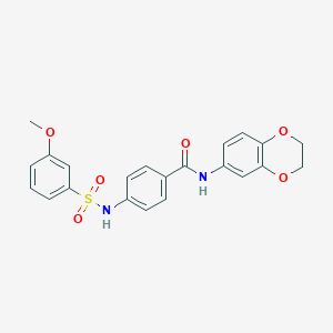 molecular formula C22H20N2O6S B492844 N-(2,3-dihydro-1,4-benzodioxin-6-yl)-4-{[(3-methoxyphenyl)sulfonyl]amino}benzamide CAS No. 690244-99-6