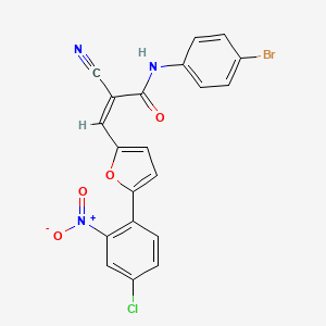 molecular formula C20H11BrClN3O4 B4928470 N-(4-bromophenyl)-3-[5-(4-chloro-2-nitrophenyl)-2-furyl]-2-cyanoacrylamide 
