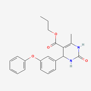molecular formula C21H22N2O4 B4928486 propyl 6-methyl-2-oxo-4-(3-phenoxyphenyl)-1,2,3,4-tetrahydro-5-pyrimidinecarboxylate 