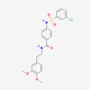 molecular formula C23H23ClN2O5S B492849 4-(3-chlorobenzenesulfonamido)-N-[2-(3,4-dimethoxyphenyl)ethyl]benzamide CAS No. 690962-36-8
