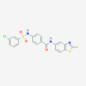 molecular formula C21H16ClN3O3S2 B492850 4-[(3-chlorophenyl)sulfonylamino]-N-(2-methyl-1,3-benzothiazol-5-yl)benzamide CAS No. 690962-37-9