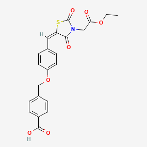 molecular formula C22H19NO7S B4928512 4-[(4-{[3-(2-ethoxy-2-oxoethyl)-2,4-dioxo-1,3-thiazolidin-5-ylidene]methyl}phenoxy)methyl]benzoic acid 