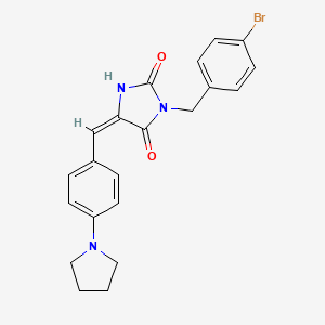 molecular formula C21H20BrN3O2 B4928518 3-(4-bromobenzyl)-5-[4-(1-pyrrolidinyl)benzylidene]-2,4-imidazolidinedione 