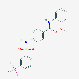 molecular formula C21H17F3N2O4S B492852 N-(2-methoxyphenyl)-4-[[3-(trifluoromethyl)phenyl]sulfonylamino]benzamide CAS No. 690962-27-7