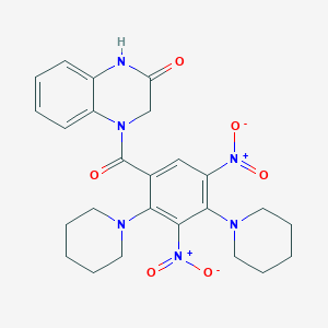 4-(3,5-dinitro-2,4-di-1-piperidinylbenzoyl)-3,4-dihydro-2(1H)-quinoxalinone
