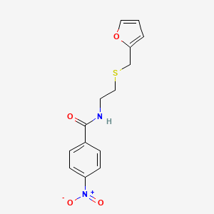 molecular formula C14H14N2O4S B4928539 N-{2-[(2-furylmethyl)thio]ethyl}-4-nitrobenzamide 