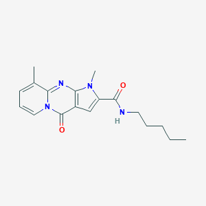 molecular formula C18H22N4O2 B492854 1,9-dimethyl-4-oxo-N-pentyl-1,4-dihydropyrido[1,2-a]pyrrolo[2,3-d]pyrimidine-2-carboxamide CAS No. 724738-04-9