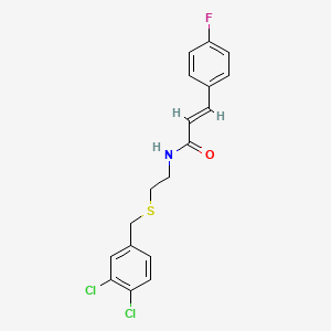 molecular formula C18H16Cl2FNOS B4928541 N-{2-[(3,4-dichlorobenzyl)thio]ethyl}-3-(4-fluorophenyl)acrylamide 