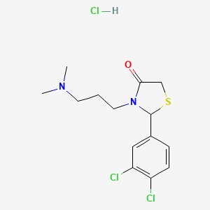molecular formula C14H19Cl3N2OS B4928549 2-(3,4-dichlorophenyl)-3-[3-(dimethylamino)propyl]-1,3-thiazolidin-4-one hydrochloride 