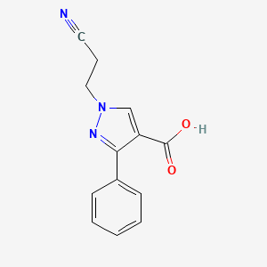 molecular formula C13H11N3O2 B4928570 1-(2-cyanoethyl)-3-phenyl-1H-pyrazole-4-carboxylic acid CAS No. 6554-34-3