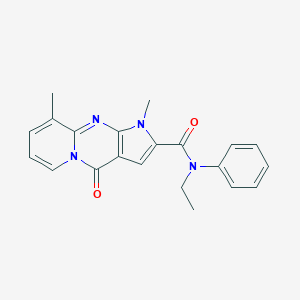molecular formula C21H20N4O2 B492858 N-ethyl-1,9-dimethyl-4-oxo-N-phenyl-1,4-dihydropyrido[1,2-a]pyrrolo[2,3-d]pyrimidine-2-carboxamide 