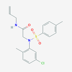 molecular formula C19H21ClN2O3S B4928593 N~1~-allyl-N~2~-(5-chloro-2-methylphenyl)-N~2~-[(4-methylphenyl)sulfonyl]glycinamide 