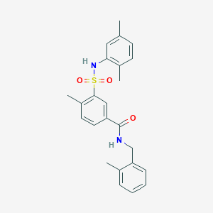 molecular formula C24H26N2O3S B4928599 3-{[(2,5-dimethylphenyl)amino]sulfonyl}-4-methyl-N-(2-methylbenzyl)benzamide 