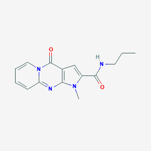 molecular formula C15H16N4O2 B492861 1-methyl-4-oxo-N-propyl-1,4-dihydropyrido[1,2-a]pyrrolo[2,3-d]pyrimidine-2-carboxamide 