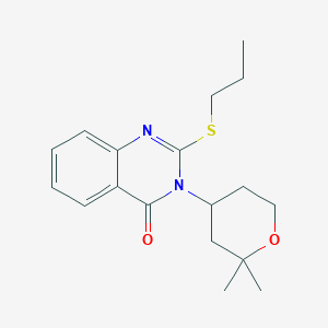 molecular formula C18H24N2O2S B4928625 3-(2,2-dimethyltetrahydro-2H-pyran-4-yl)-2-(propylthio)-4(3H)-quinazolinone 