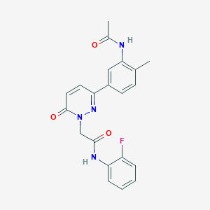 molecular formula C21H19FN4O3 B4928640 2-[3-[3-(acetylamino)-4-methylphenyl]-6-oxo-1(6H)-pyridazinyl]-N-(2-fluorophenyl)acetamide 