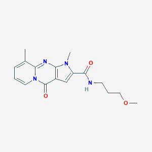 molecular formula C17H20N4O3 B492865 N-(3-methoxypropyl)-1,9-dimethyl-4-oxo-1,4-dihydropyrido[1,2-a]pyrrolo[2,3-d]pyrimidine-2-carboxamide 