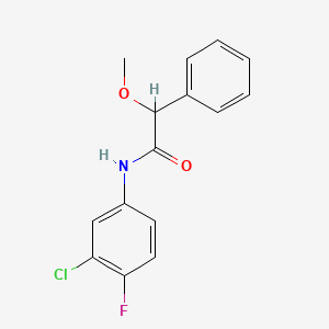 N-(3-chloro-4-fluorophenyl)-2-methoxy-2-phenylacetamide