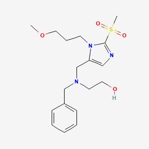 molecular formula C18H27N3O4S B4928694 2-(benzyl{[1-(3-methoxypropyl)-2-(methylsulfonyl)-1H-imidazol-5-yl]methyl}amino)ethanol 