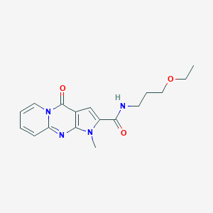 molecular formula C17H20N4O3 B492870 N-(3-ethoxypropyl)-1-methyl-4-oxo-1,4-dihydropyrido[1,2-a]pyrrolo[2,3-d]pyrimidine-2-carboxamide 