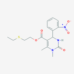 molecular formula C17H21N3O5S B4928700 2-(ethylthio)ethyl 1,6-dimethyl-4-(2-nitrophenyl)-2-oxo-1,2,3,4-tetrahydro-5-pyrimidinecarboxylate 