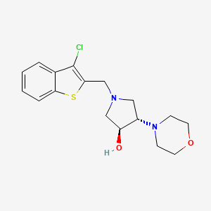 (3S,4S)-1-[(3-chloro-1-benzothiophen-2-yl)methyl]-4-morpholin-4-ylpyrrolidin-3-ol