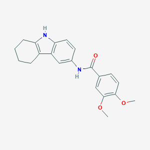 molecular formula C21H22N2O3 B492877 3,4-dimethoxy-N-(2,3,4,9-tetrahydro-1H-carbazol-6-yl)benzamide CAS No. 622793-27-5