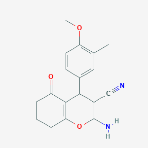 molecular formula C18H18N2O3 B4928796 2-amino-4-(4-methoxy-3-methylphenyl)-5-oxo-5,6,7,8-tetrahydro-4H-chromene-3-carbonitrile 