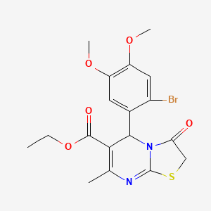 molecular formula C18H19BrN2O5S B4928797 ethyl 5-(2-bromo-4,5-dimethoxyphenyl)-7-methyl-3-oxo-2,3-dihydro-5H-[1,3]thiazolo[3,2-a]pyrimidine-6-carboxylate 