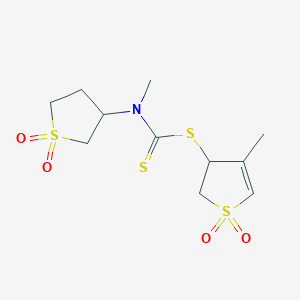 molecular formula C11H17NO4S4 B4928811 4-methyl-1,1-dioxido-2,3-dihydro-3-thienyl (1,1-dioxidotetrahydro-3-thienyl)methyldithiocarbamate 
