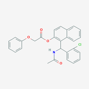 molecular formula C27H22ClNO4 B4928841 1-[(acetylamino)(2-chlorophenyl)methyl]-2-naphthyl phenoxyacetate 