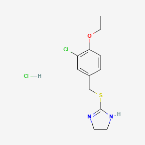 molecular formula C12H16Cl2N2OS B4928848 2-[(3-chloro-4-ethoxybenzyl)thio]-4,5-dihydro-1H-imidazole hydrochloride 