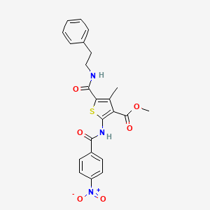 molecular formula C23H21N3O6S B4928864 methyl 4-methyl-2-[(4-nitrobenzoyl)amino]-5-{[(2-phenylethyl)amino]carbonyl}-3-thiophenecarboxylate 