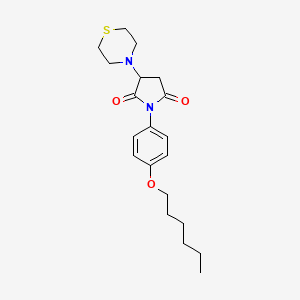 1-[4-(Hexyloxy)phenyl]-3-(thiomorpholin-4-yl)pyrrolidine-2,5-dione