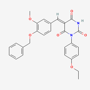 molecular formula C27H24N2O6 B4928895 5-[4-(benzyloxy)-3-methoxybenzylidene]-1-(4-ethoxyphenyl)-2,4,6(1H,3H,5H)-pyrimidinetrione 