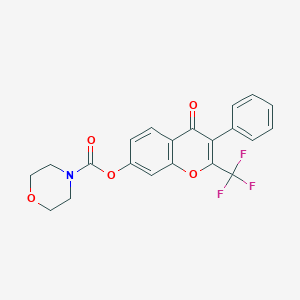 molecular formula C21H16F3NO5 B492892 4-oxo-3-phenyl-2-(trifluoromethyl)-4H-chromen-7-yl 4-morpholinecarboxylate CAS No. 724740-85-6