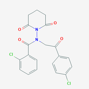 molecular formula C20H16Cl2N2O4 B4928932 2-chloro-N-[2-(4-chlorophenyl)-2-oxoethyl]-N-(2,6-dioxo-1-piperidinyl)benzamide 