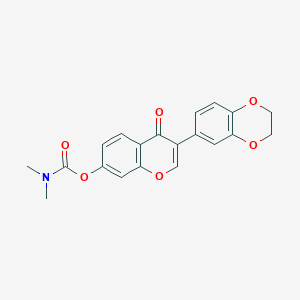 molecular formula C20H17NO6 B492894 3-(2,3-dihydro-1,4-benzodioxin-6-yl)-4-oxo-4H-chromen-7-yl dimethylcarbamate CAS No. 724740-81-2