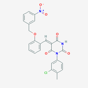 molecular formula C25H18ClN3O6 B4928948 1-(3-chloro-4-methylphenyl)-5-{2-[(3-nitrobenzyl)oxy]benzylidene}-2,4,6(1H,3H,5H)-pyrimidinetrione 
