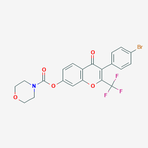 molecular formula C21H15BrF3NO5 B492897 3-(4-bromophenyl)-4-oxo-2-(trifluoromethyl)-4H-chromen-7-yl 4-morpholinecarboxylate CAS No. 724740-92-5